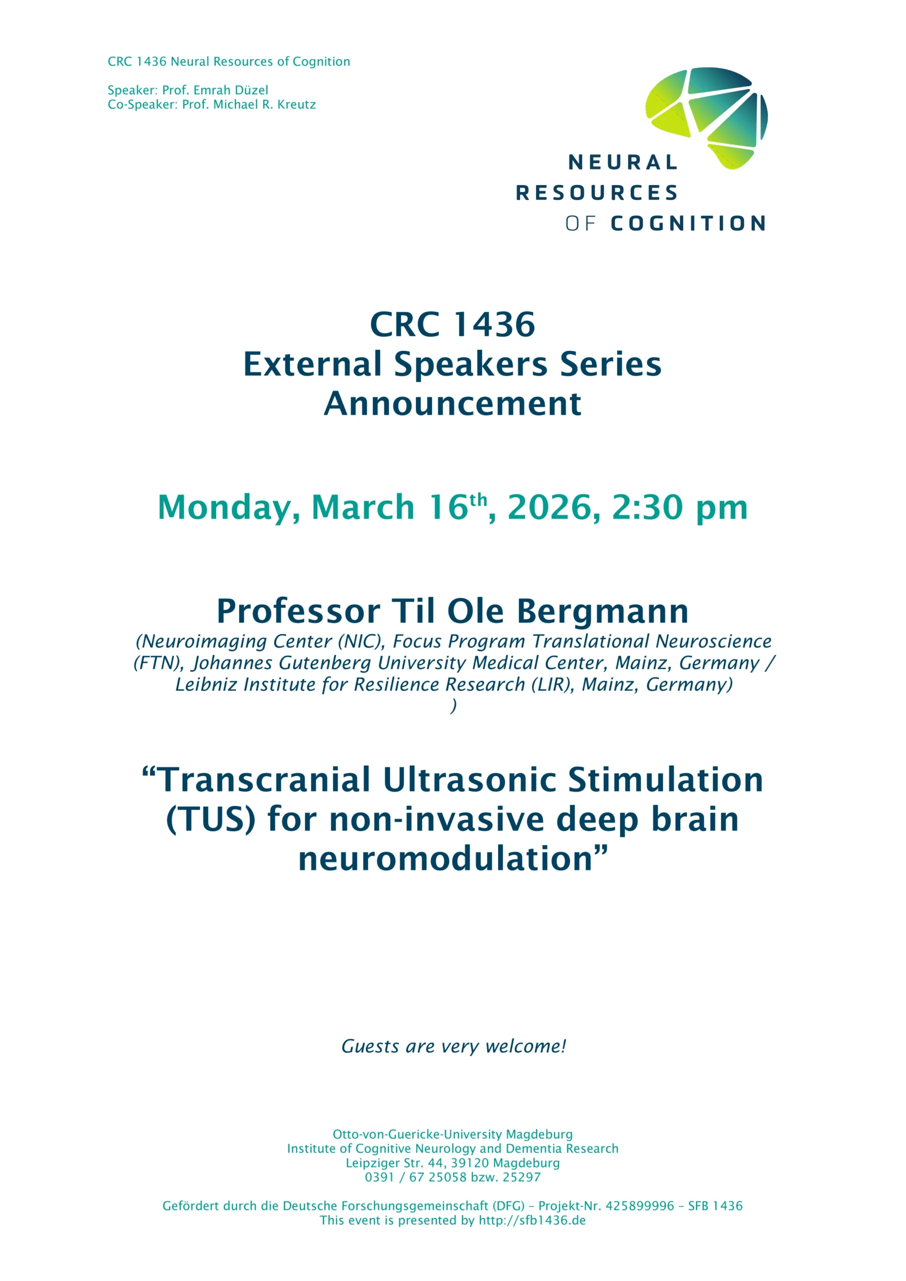 Lecture announcement TOBergmann